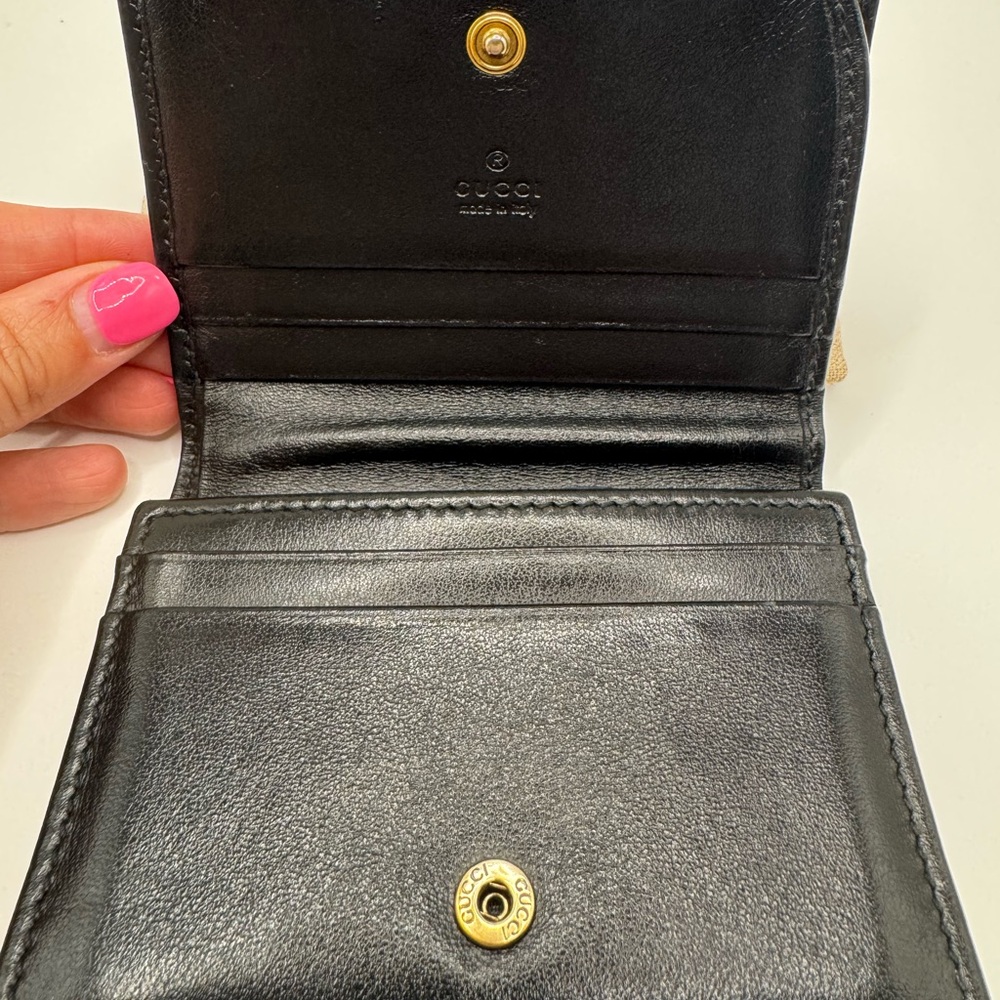 Authentic Gucci Black GG Marmont Card Holder Wallet - Picture 8 of 12